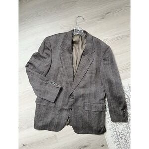Hart Schaffner Marx Baskin Mens Sport Coat Blazer Jacket Size 42 Brown Wool